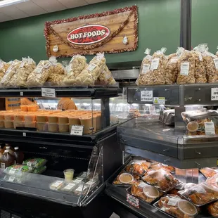 a variety of foods on display