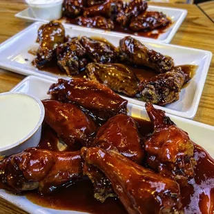 Nashville hot, korean, bourbon wings