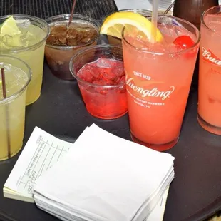 a tray of drinks