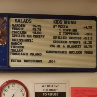 menu