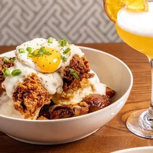 Smothered chicken biscuit