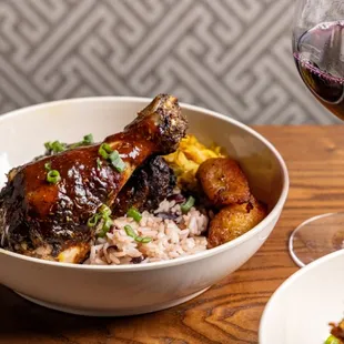 Jerk chicken carribbean rice bolw