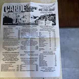 the menu