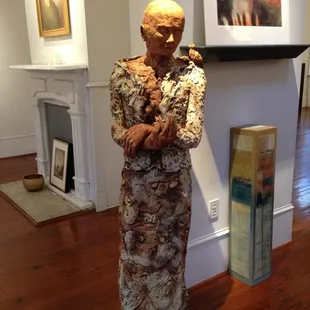 Lisa "Tinka" Jordy, stoneware sculpture entitled "Sanctuary",  60 inches tall