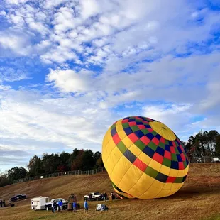 One of the first balloons to inflate