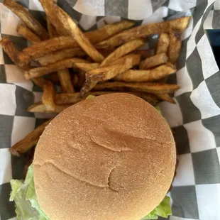 Chicken pickle brine sandwich with house cut fries