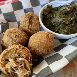 Pulled pork meets hush puppies