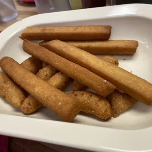 Hush puppies and Corn Sticks (corn sticks weren&apos;t our favorite so they weren&apos;t eaten)