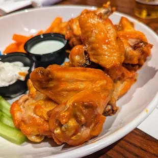 Buffalo Chicken Wings. $15.50. Blue cheese and ranch dressing. Celery, carrots.