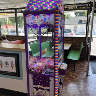 a candy machine in a store