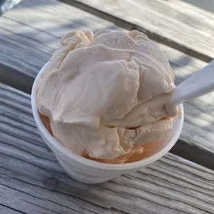 Orange pineapple and peach double scoop