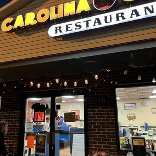 the front of the restaurant