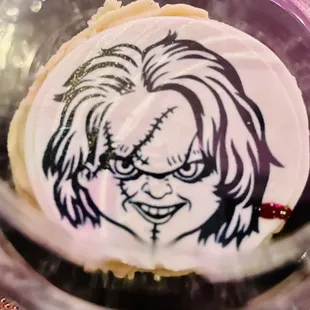 a drawing of a woman's face