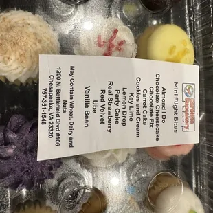Mini cupcake flight