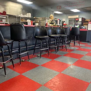red and black checkered floor