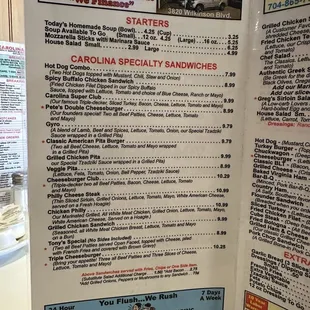 Updated Menu Prices 2023