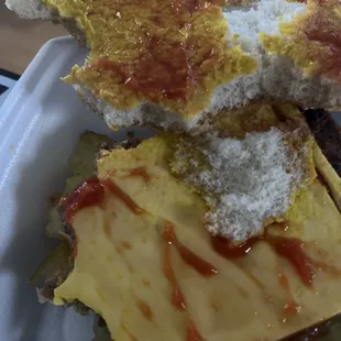 Katchup soaked burger
