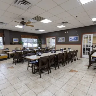 the dining area of a restaurant