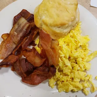 Biscuit is gross bacon was great eggs were fine