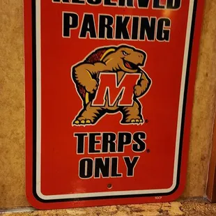 reserved parking sign
