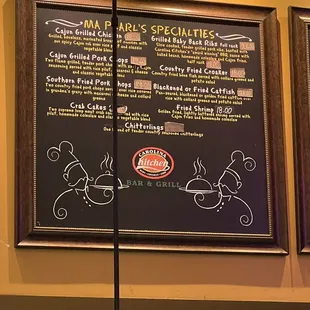 Ma Pearl&apos;s Specialities Menu
