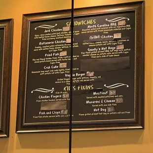 Sandwich and Kids Menu