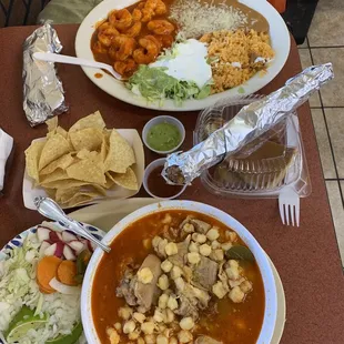 a table of mexican food