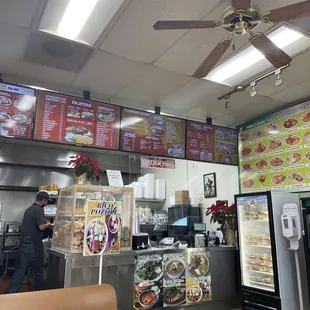 The menu and counter