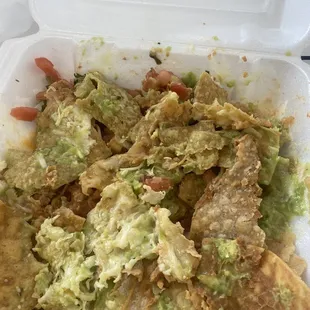 Soggy nachos, I only ate the hard ones underneath