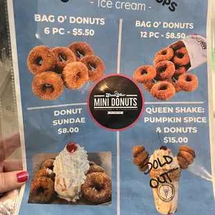 Mini donuts served hot and fresh