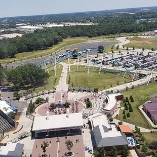 The view of the front of the park from the top of the tower.