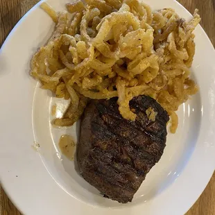 Filet with Onion Straws
