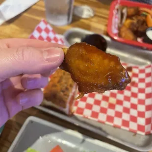 Tiny wings, the flat is the size of my thumb.