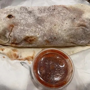 Bean and potato burrito