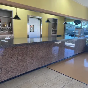 Inside entry counter.