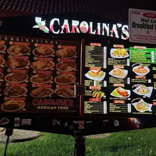 Drive thru menu. 6/26/21.