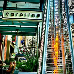 The outdoor patio provides a lot of entertainment and warmth.