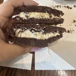 Brownie sandwich cross section