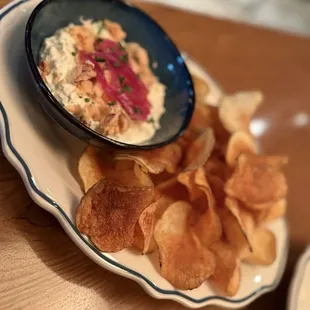 Kennebec Chips &amp; Salmon Dip was great