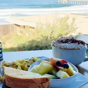 Mediterranean Egg Scramble &amp; Cafe Mocha