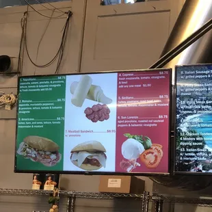 menus on the wall