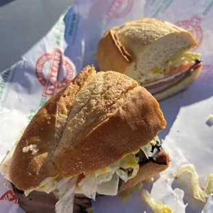 One sandwich easily feeds two people.