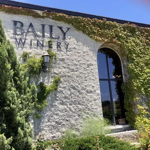 the entrance to rainy winery