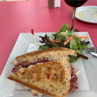 a sandwich and a salad