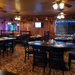 This is the general theme of the restaurant.  A quaint little mom &amp; pop type place nestled in the woods.