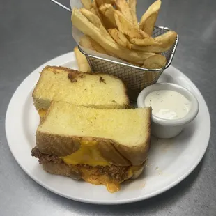 a sandwich and french fries