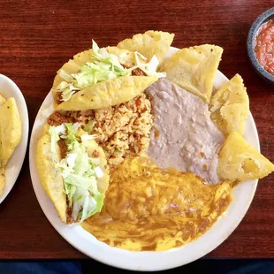 a plate of mexican food