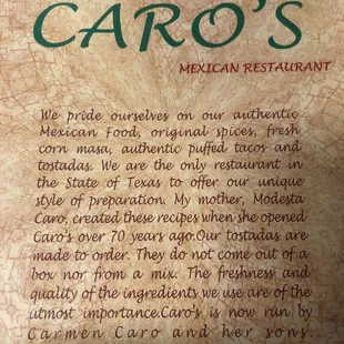 mexican restaurant menu