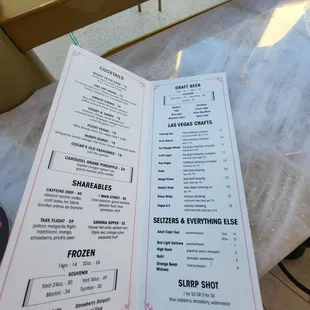 a menu for a restaurant