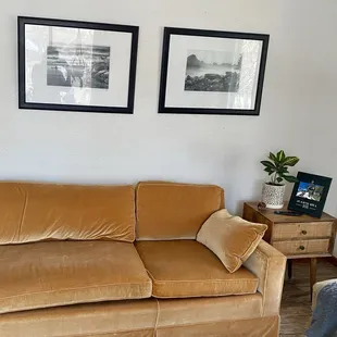 Our new couch in our cozy space